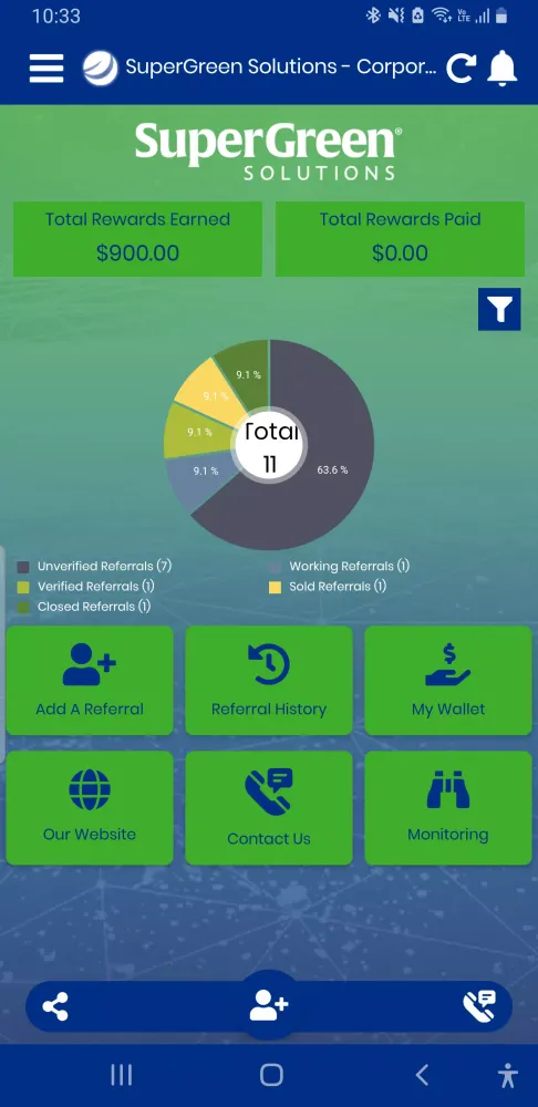 Capturas de tela do SuperGreen Solutions