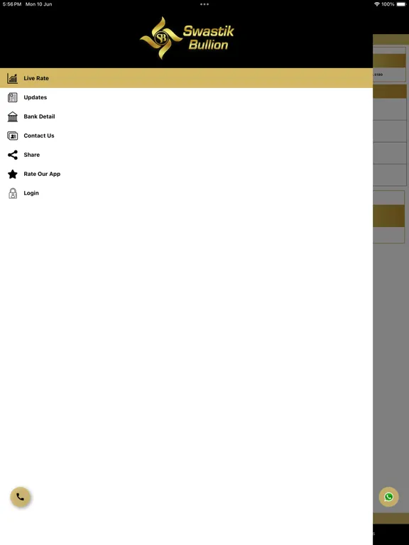 Tangkapan skrin Swastik Bullion iPad 