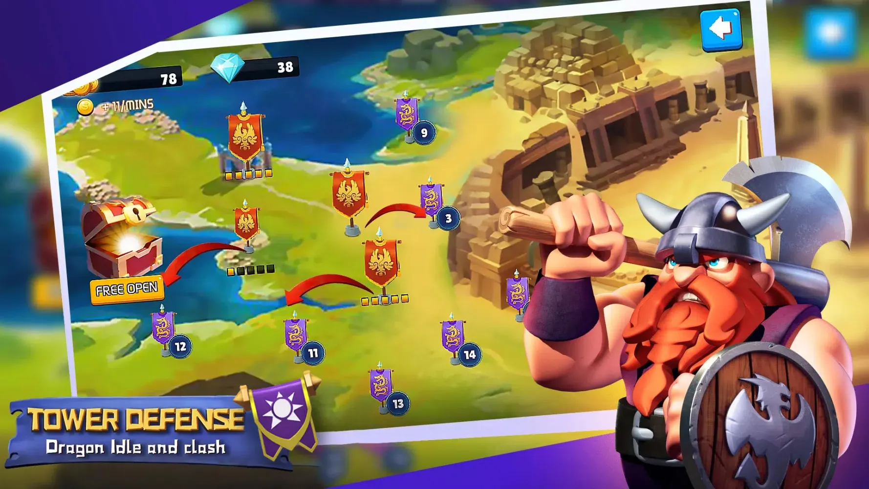 Tangkapan skrin Tower defense:Idle and clash