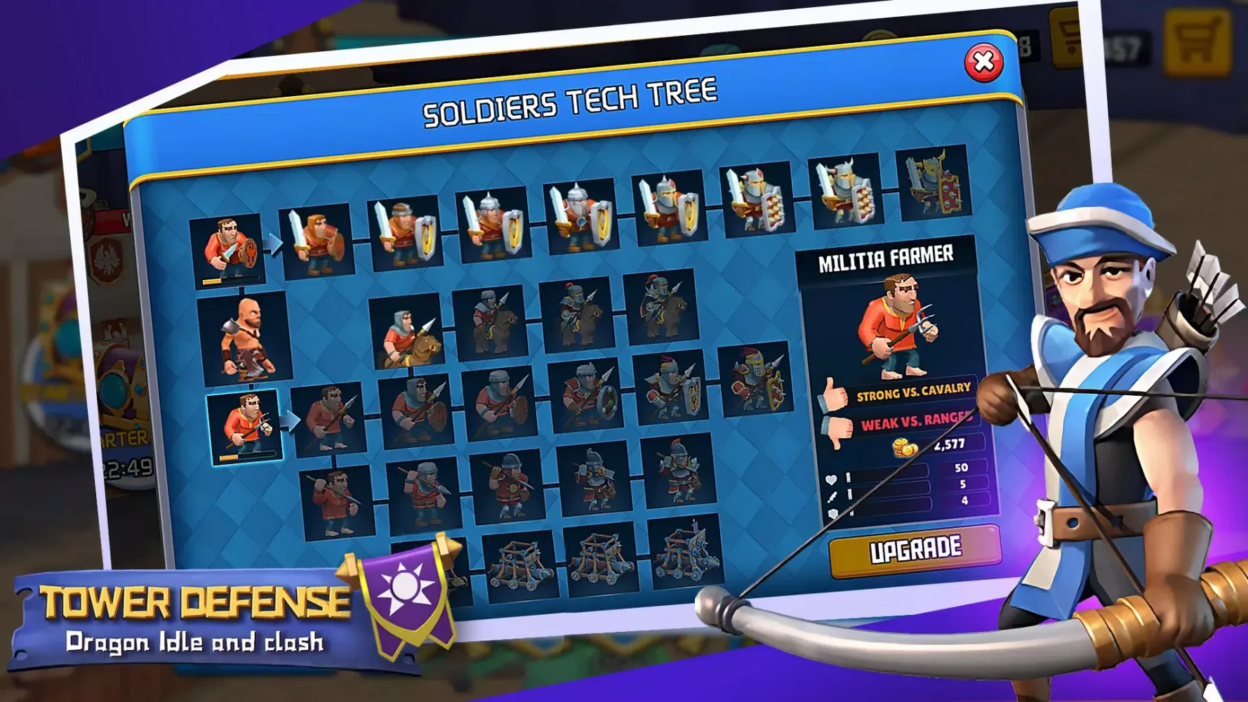 Tangkapan skrin Tower defense:Idle and clash