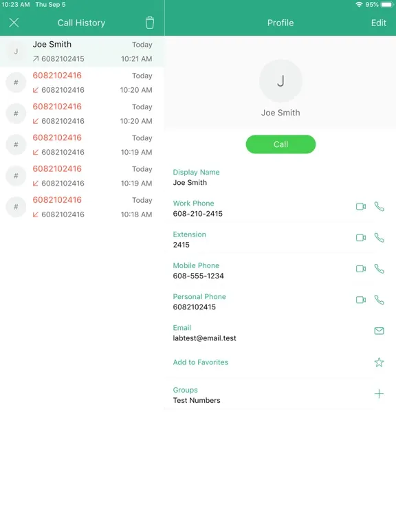 TDS managedIP Hosted Mobile UC iPad Ekran Görüntüleri
