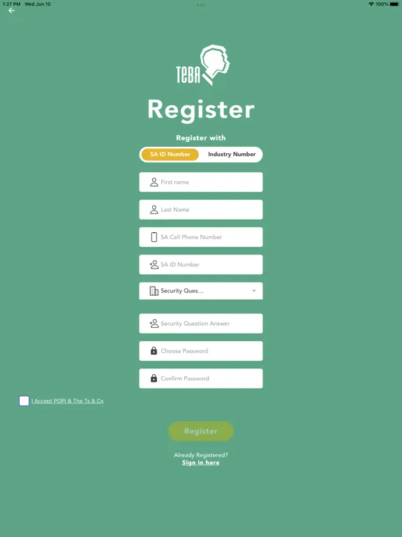 Zrzuty ekranu TEBA Mobile App iPad 