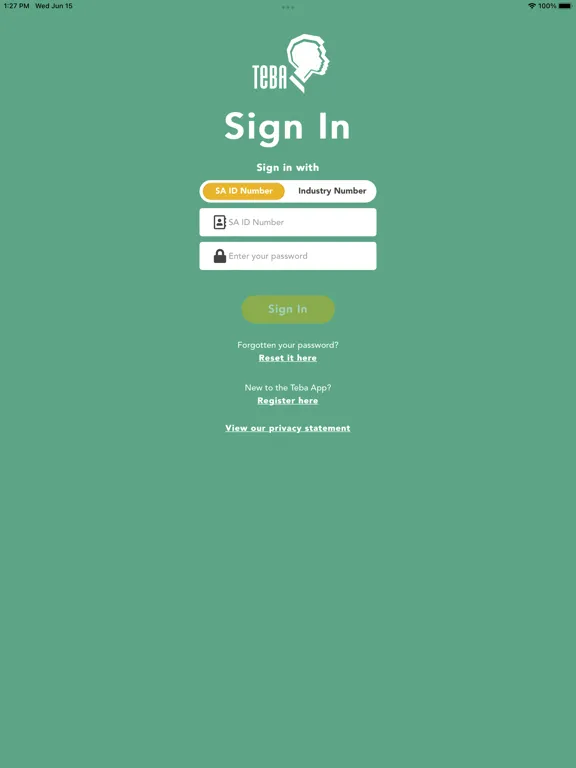 Zrzuty ekranu TEBA Mobile App iPad 