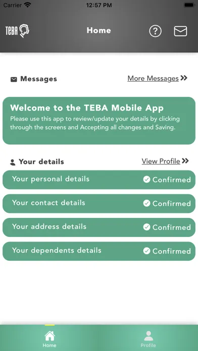 Zrzuty ekranu TEBA Mobile App