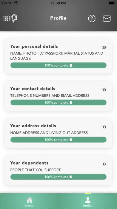Zrzuty ekranu TEBA Mobile App