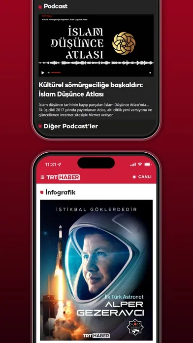 Capturas de tela do TRT Haber
