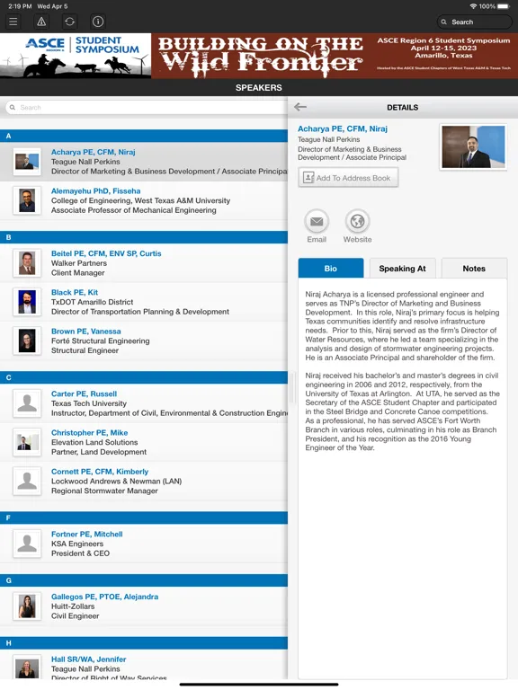 ASCE Texas Section iPad 應用截圖