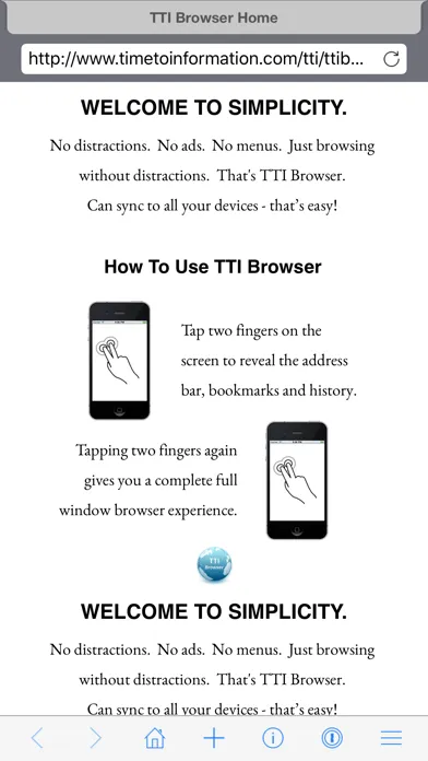 Скриншоты TTI Browser