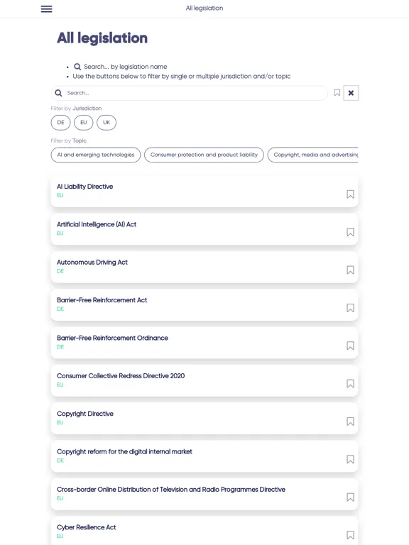 TW Digital Legislation Tracker iPad 应用截图