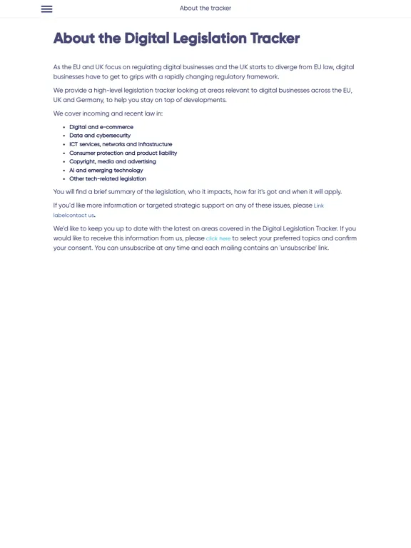 TW Digital Legislation Tracker iPad 应用截图