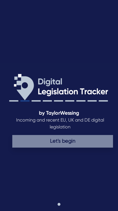 Captures d'écran de TW Digital Legislation Tracker