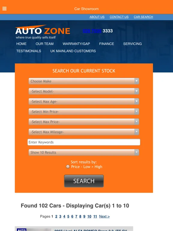 Скриншоты Autozone Cars Coleraine iPad 