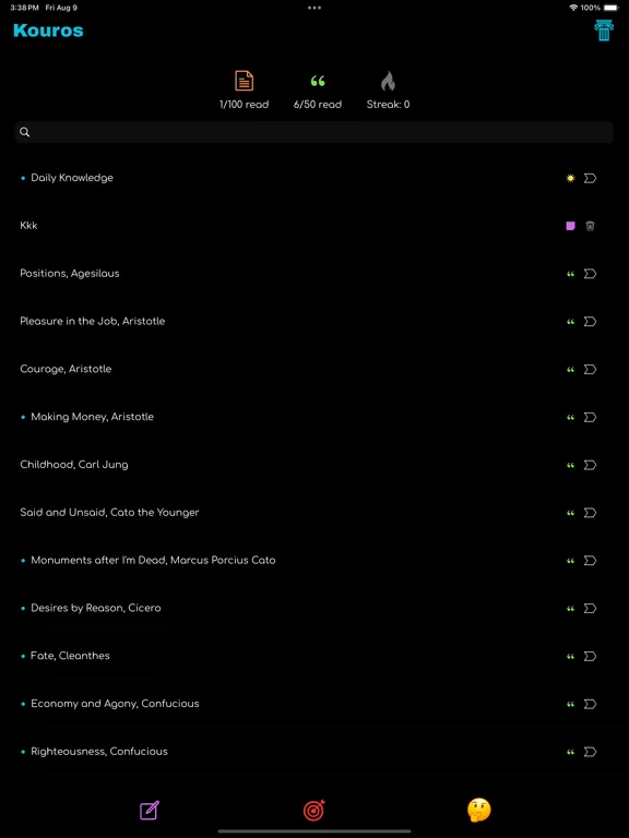 Capturas de tela do Kouros: Philosophy Daily iPad 