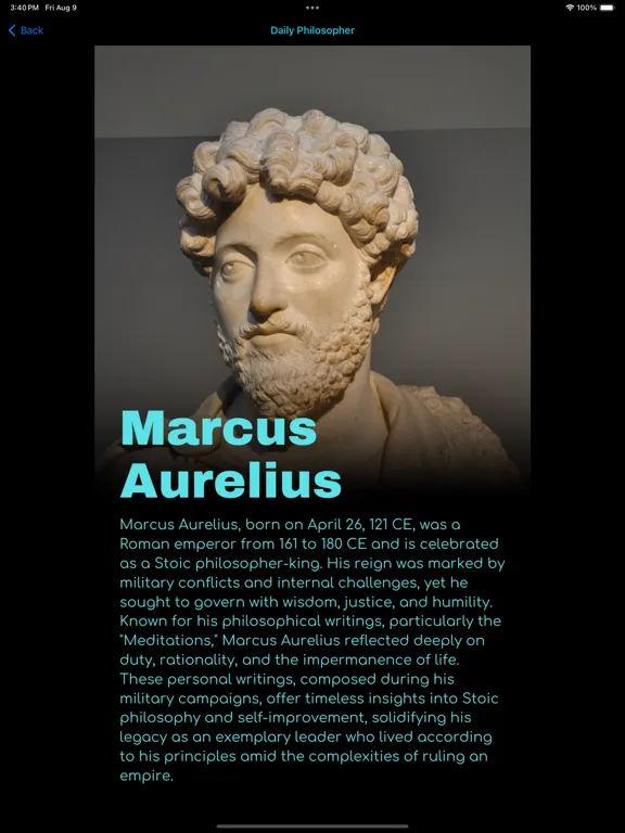 Capturas de tela do Kouros: Philosophy Daily iPad 