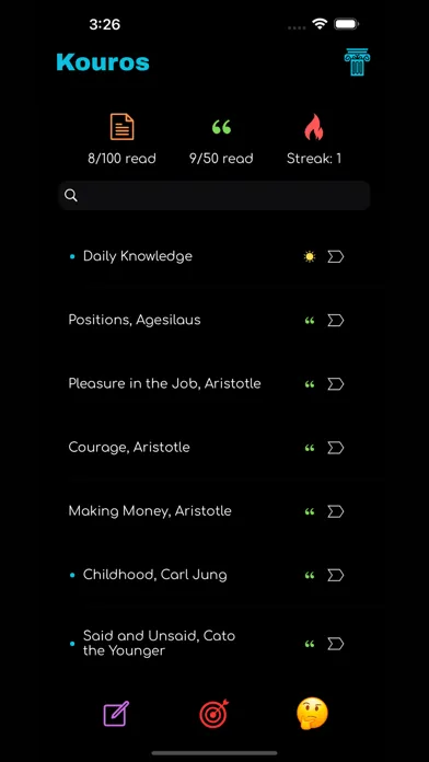 Capturas de tela do Kouros: Philosophy Daily