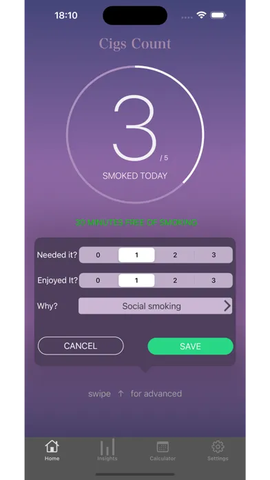 Captures d'écran de Cigs Counter - Track Smoking
