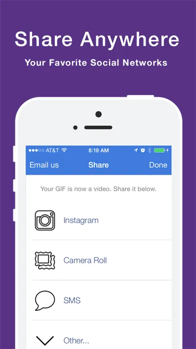 Tangkapan layar GifShare: Post GIFs for Instagram as Videos