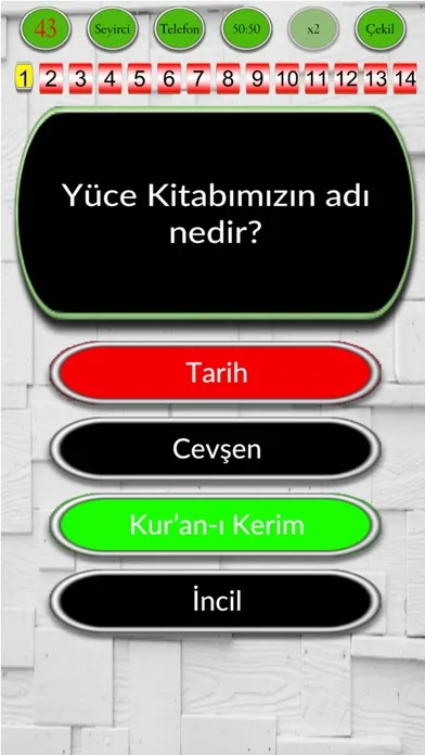 Ảnh chụp màn hình của Yeni Dini Bilgi Yarışması