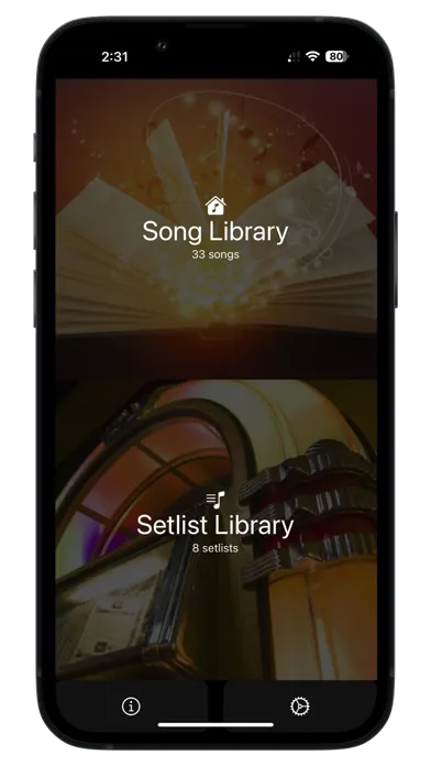 Capturas de tela do GigBag Song Setlist Manager