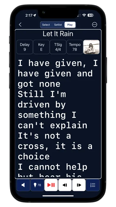 Capturas de tela do GigBag Song Setlist Manager