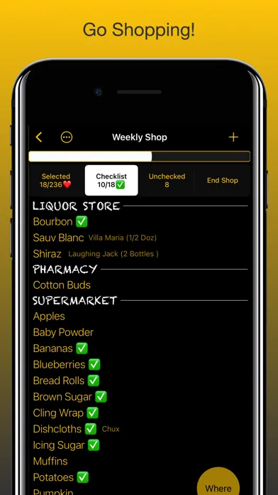 Capturas de tela do Shop3D Grocery Checklist