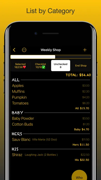 Capturas de tela do Shop3D Grocery Checklist