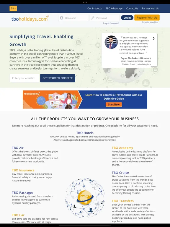 TBO Holidays iPad 应用截图