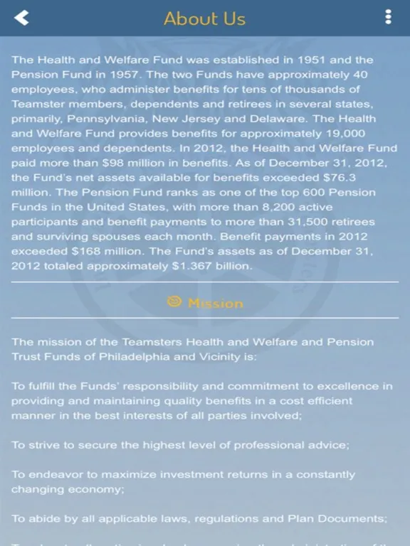 Скриншоты Teamsters HW and Pension Funds iPad 