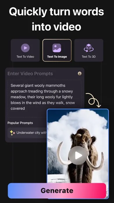 Captures d'écran de AI Video & Movie Art Generator