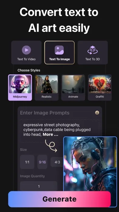 Captures d'écran de AI Video & Movie Art Generator