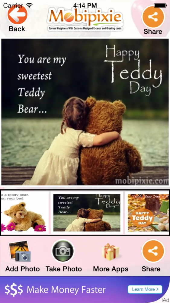 Capturas de pantalla de Teddy bear eCards & greetings