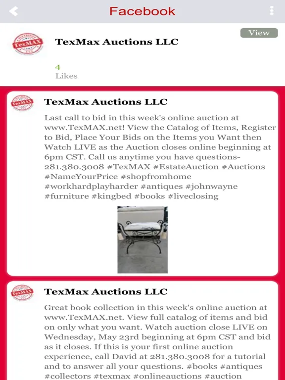 Captures d'écran de TexMAX Auctions iPad 