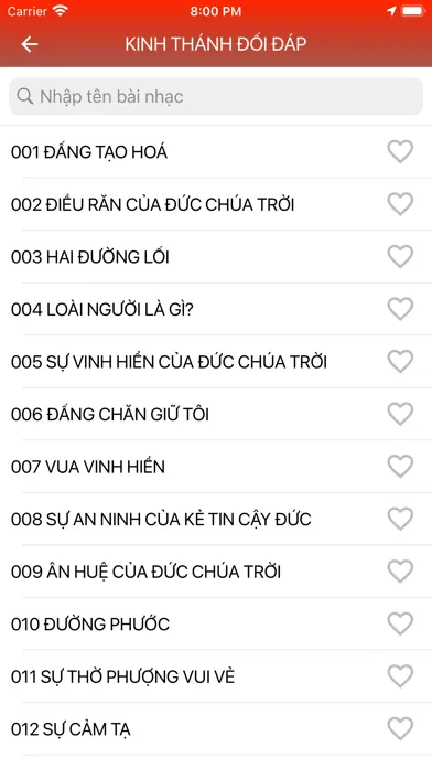Tangkapan skrin Thánh Ca Tin Lành (có hợp âm)