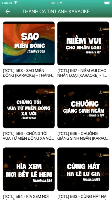 Tangkapan skrin Thánh Ca Tin Lành (có hợp âm)