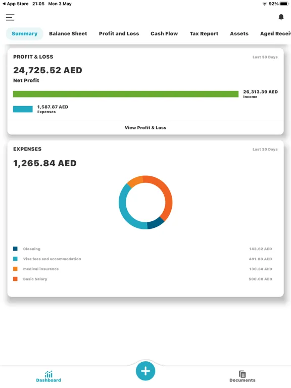 ภาพหน้าจอของ The Accounter iPad 