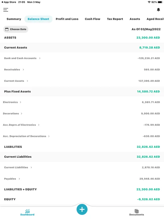 ภาพหน้าจอของ The Accounter iPad 