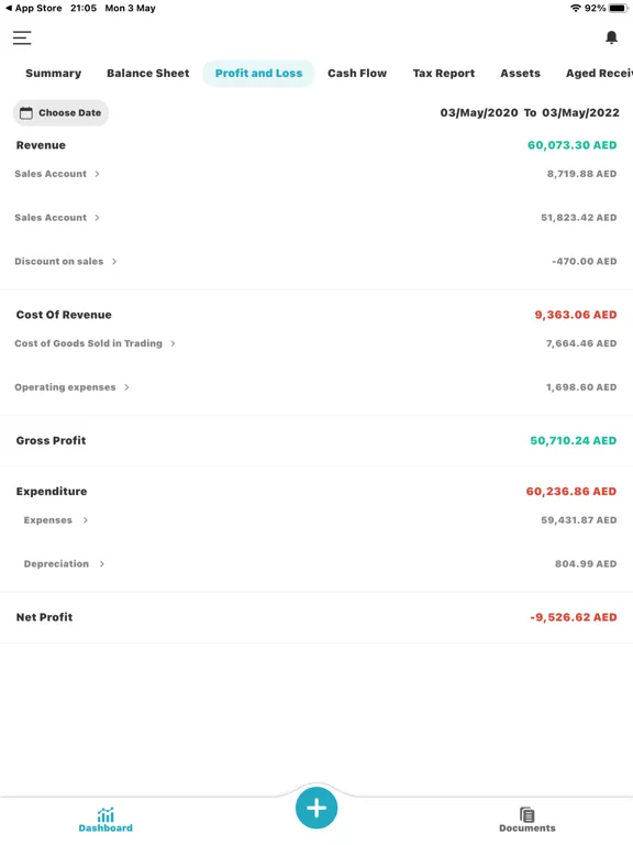 ภาพหน้าจอของ The Accounter iPad 