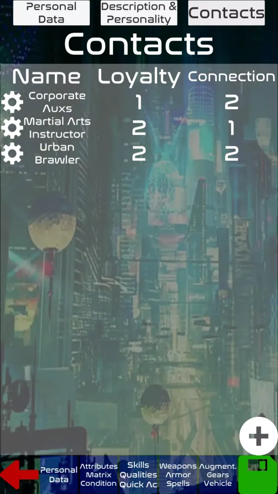 Capturas de pantalla de Shadowrun 6th Character Sheet