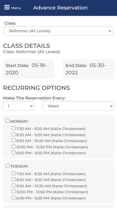 Ảnh chụp màn hình của The Pilates Room