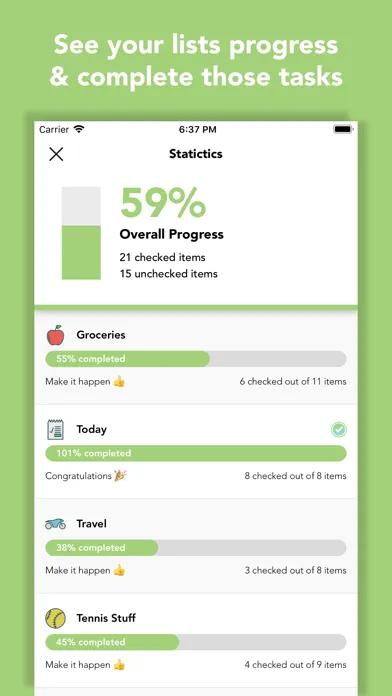 Lists To do Screenshots
