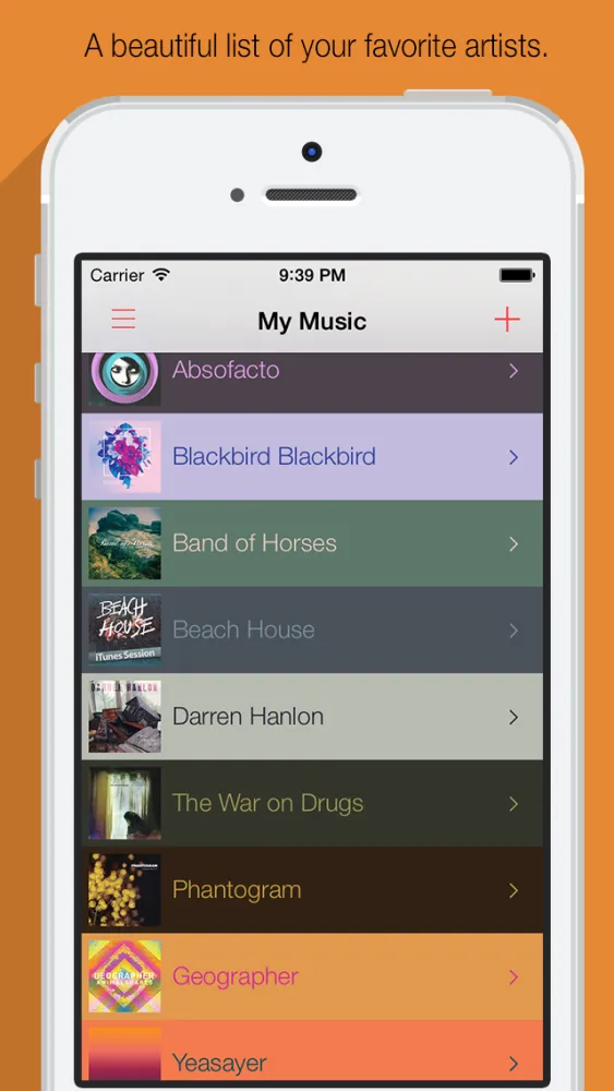 My Music - Your list of favorite artists, and bands. Screenshots