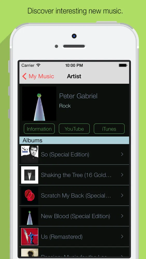 My Music - Your list of favorite artists, and bands. Screenshots