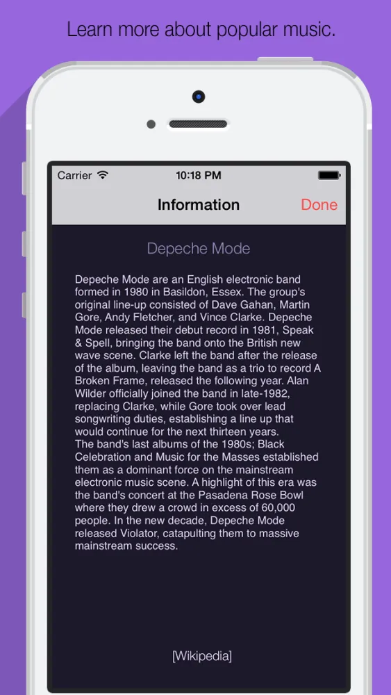 My Music - Your list of favorite artists, and bands. Screenshots