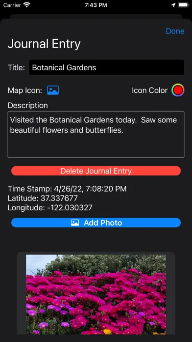 GPS Travel Journal スクリーンショット