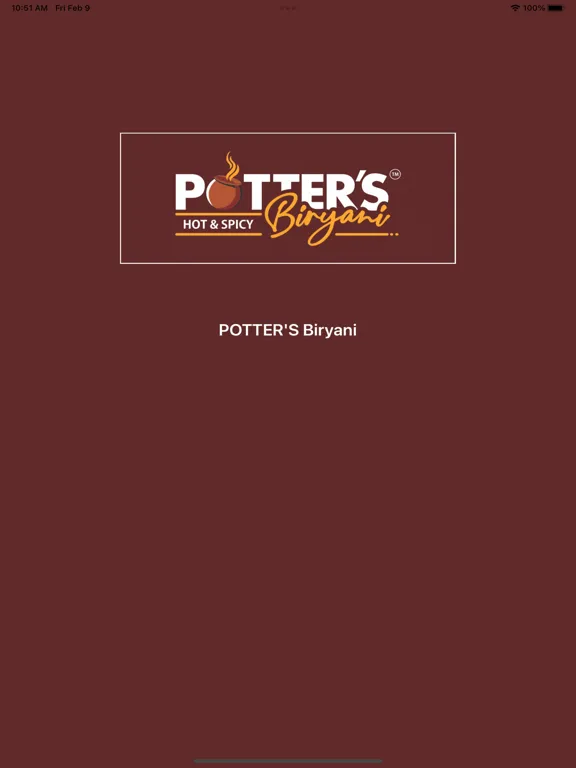 Tangkapan skrin Potter's Biryani iPad 