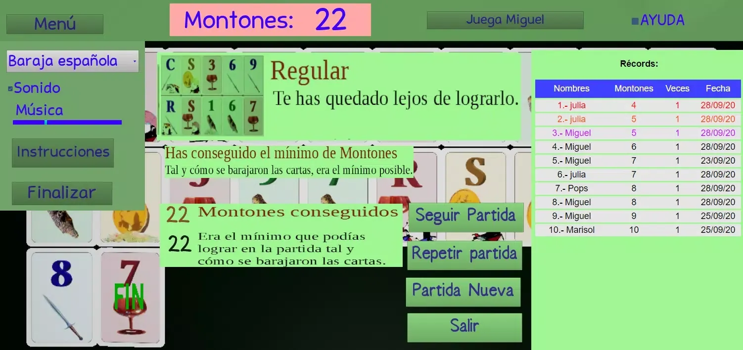 Tangkapan layar Solitario 2 montones