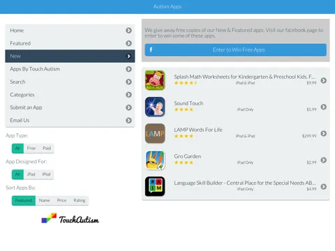 Tangkapan skrin Autism Apps iPad 