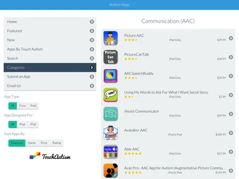 Tangkapan skrin Autism Apps iPad 