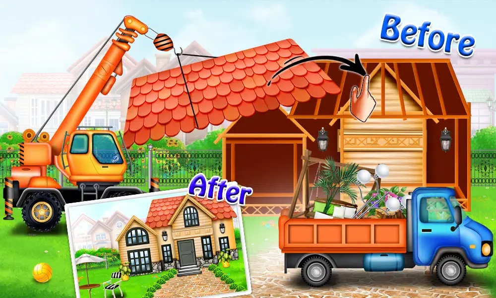 Tangkapan layar Build Town House with Trucks