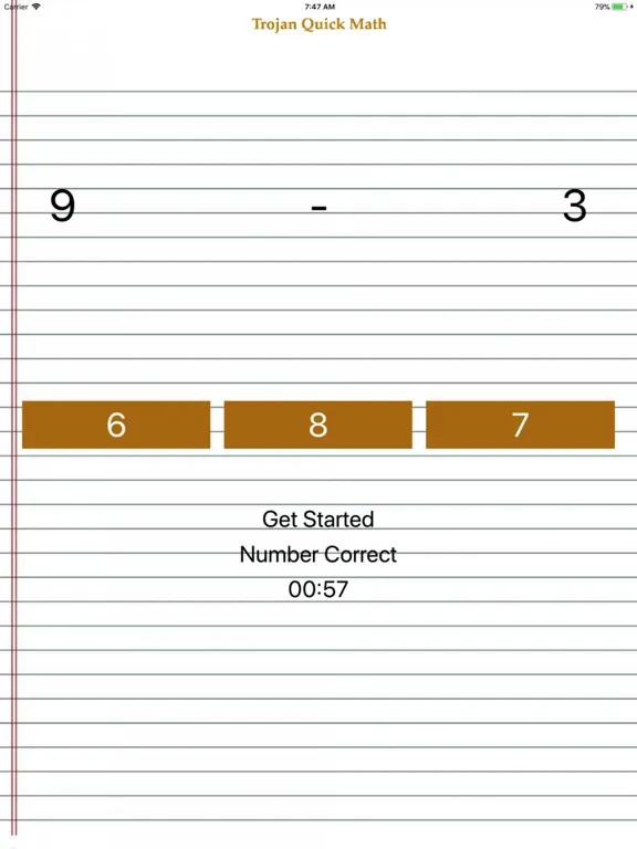 ภาพหน้าจอของ Trojan Quick Math iPad 